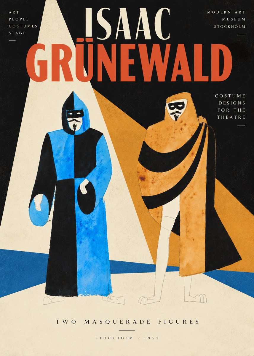 Isaac Grünewald Two Masquerade Figures - Costume Sketch No5 - Poster