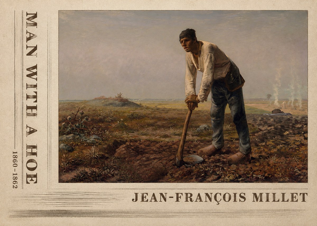 Jean-François Millet Man with a Hoe No2 - Poster