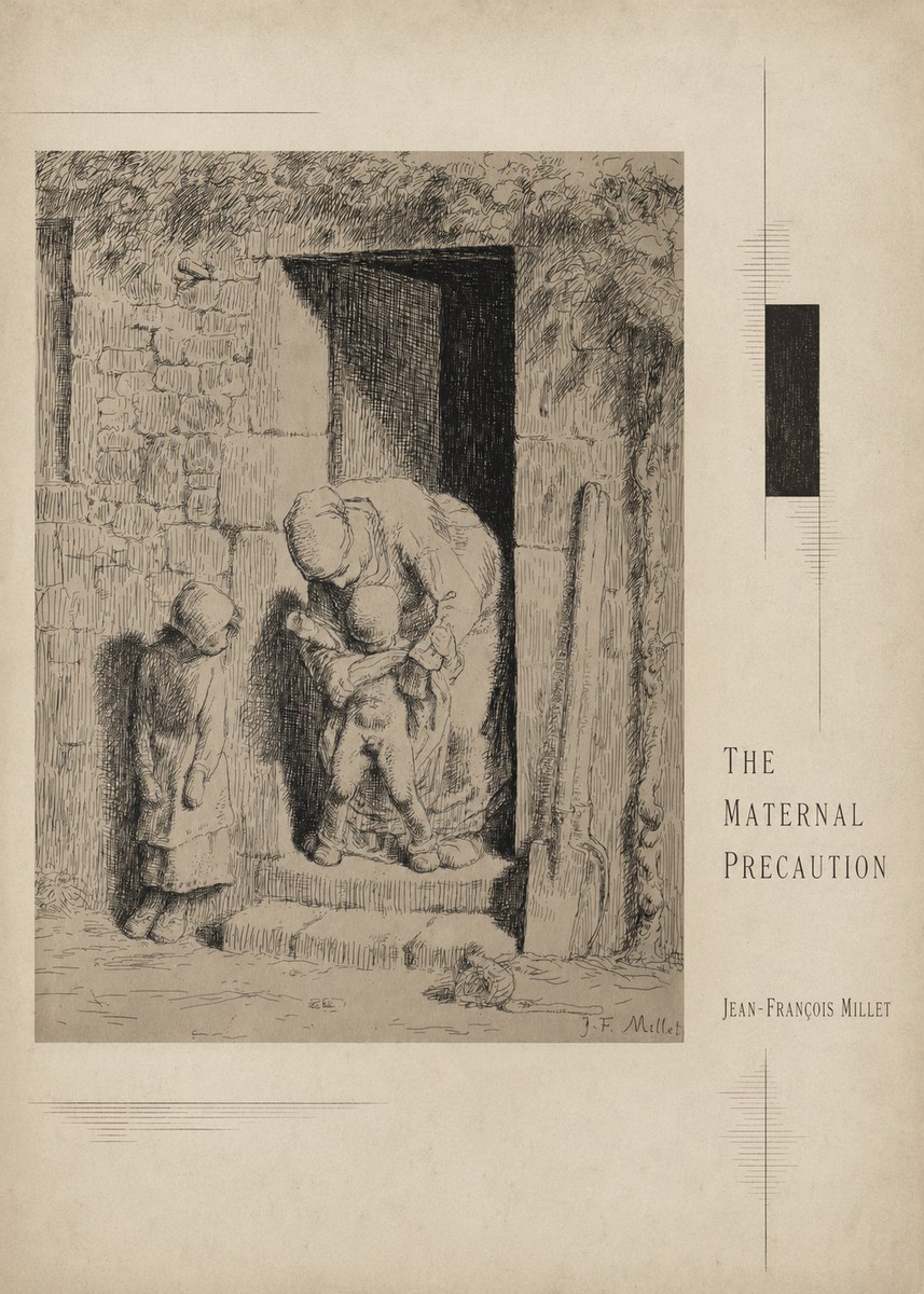 Jean-François Millet The Maternal Precaution No3 - Poster