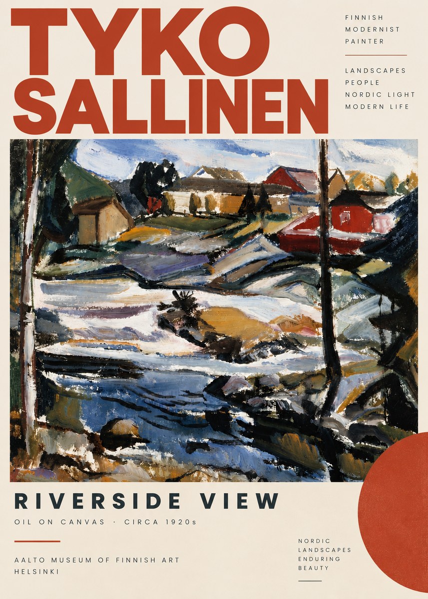 Tyko Sallinen Riverside View No6 - Poster