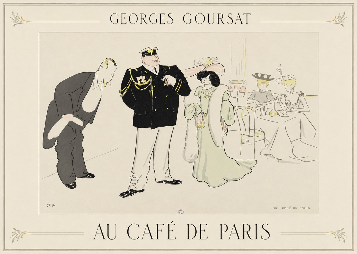 Georges Goursat Au Café De Paris No1 - Poster