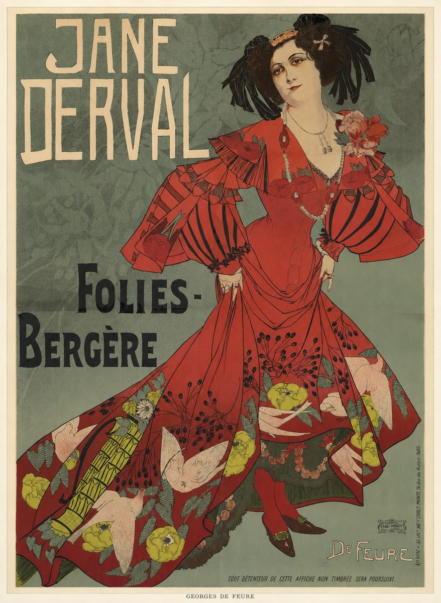 Georges de Feure Jane Derval - Folies-bergère II No6 - Poster