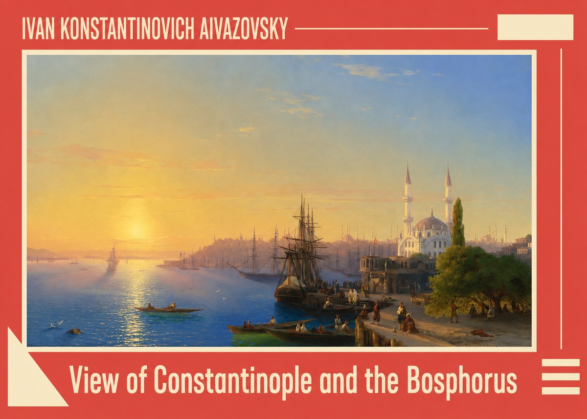 Ivan Konstantinovich Aivazovsky View of Constantinople and the Bosphorus No2 - Poster