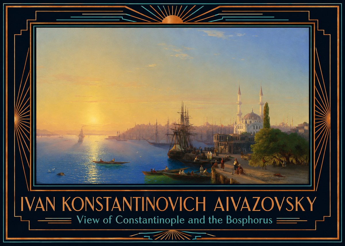 Ivan Konstantinovich Aivazovsky View of Constantinople and the Bosphorus No6 - Poster