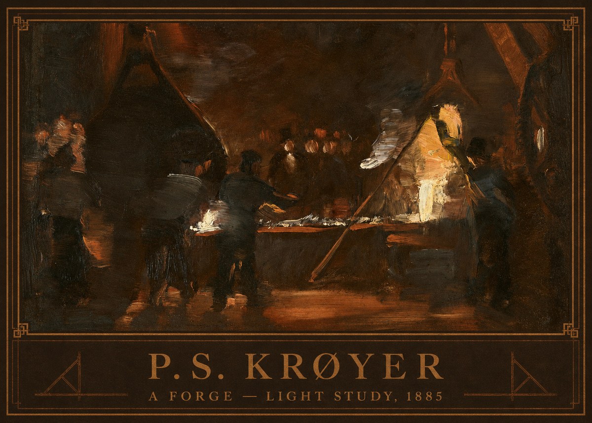 P.S. Krøyer A Forge — Light Study, 1885 No1 - Poster