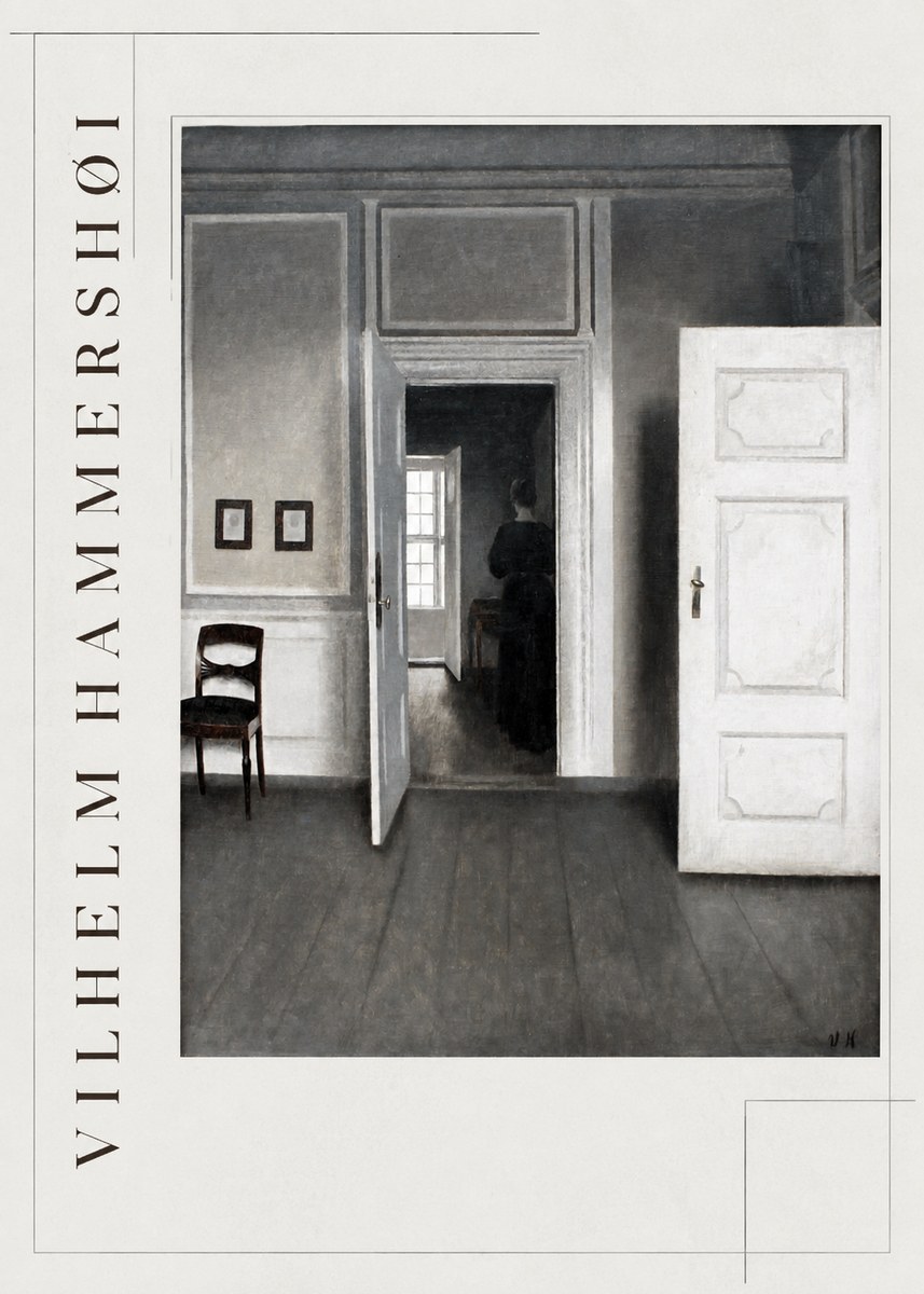 Vilhelm Hammershøi Interior with a Woman Seen from Behind No2 - Poster