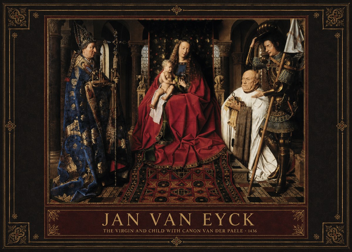 Jan van Eyck The Virgin and Child with Canon Van Der Paele No4 - Poster
