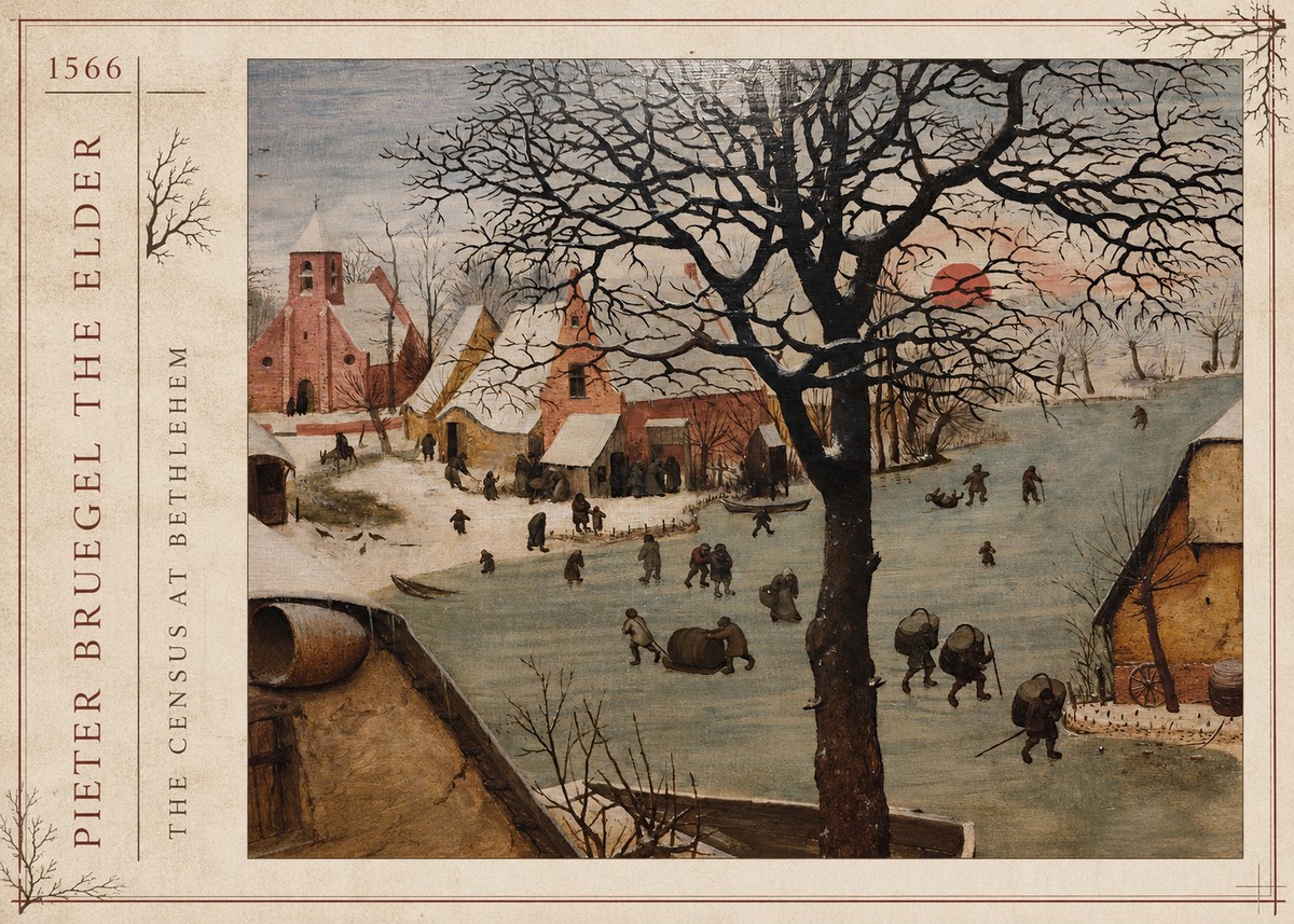 Pieter Bruegel The Census at Bethlehem V No2 - Poster