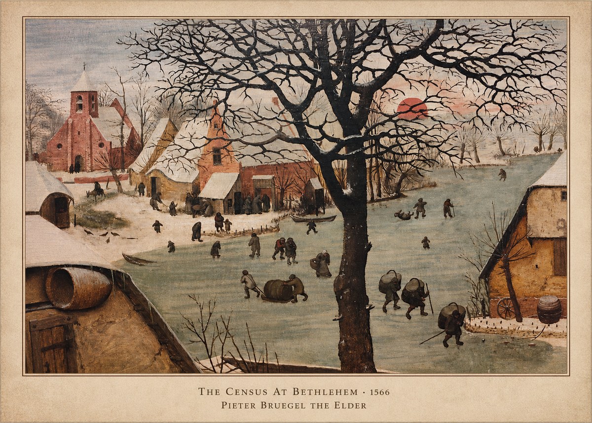 Pieter Bruegel The Census at Bethlehem V No6 - Poster