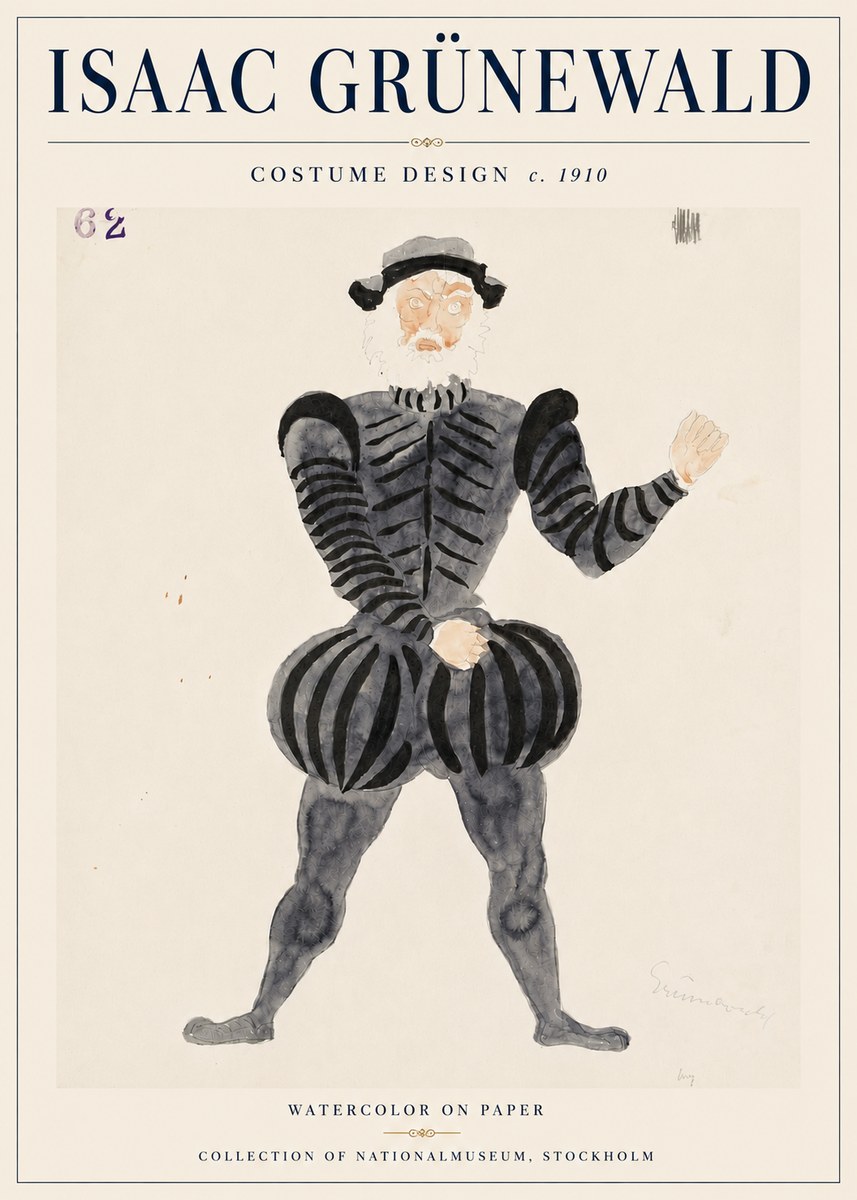 Isaac Grünewald Costume Design C. 1910 No6 - Poster