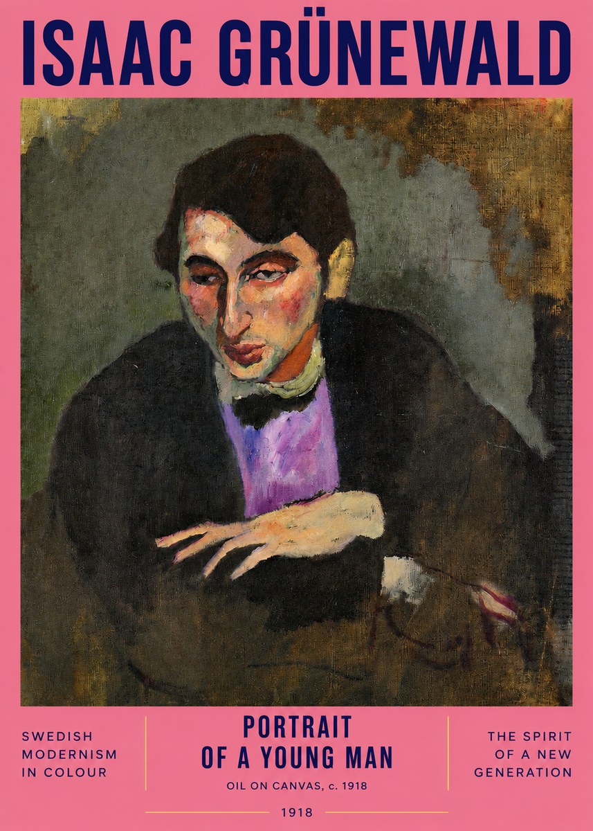 Isaac Grünewald Portrait of a Young Man No2 - Poster