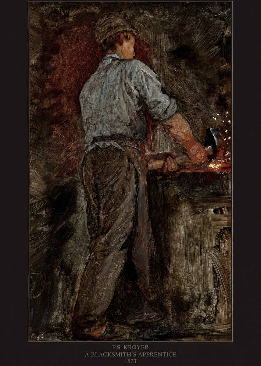 P.S. Krøyer A Blacksmith's Apprentice No6 - Poster