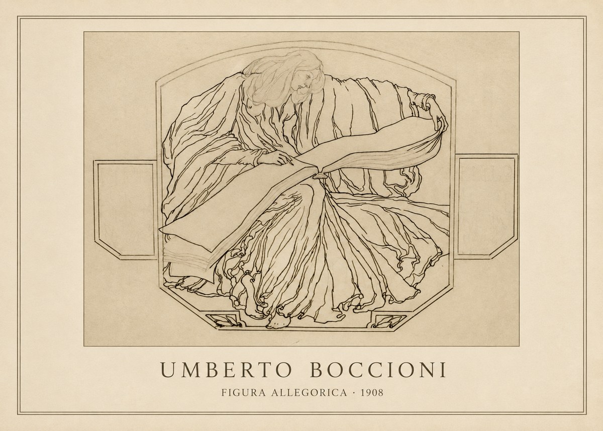 Umberto Boccioni Figura Allegorica No6 - Poster