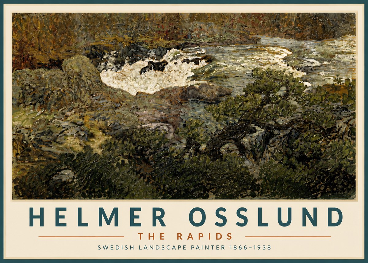 Helmer Osslund The Rapids No6 - Poster