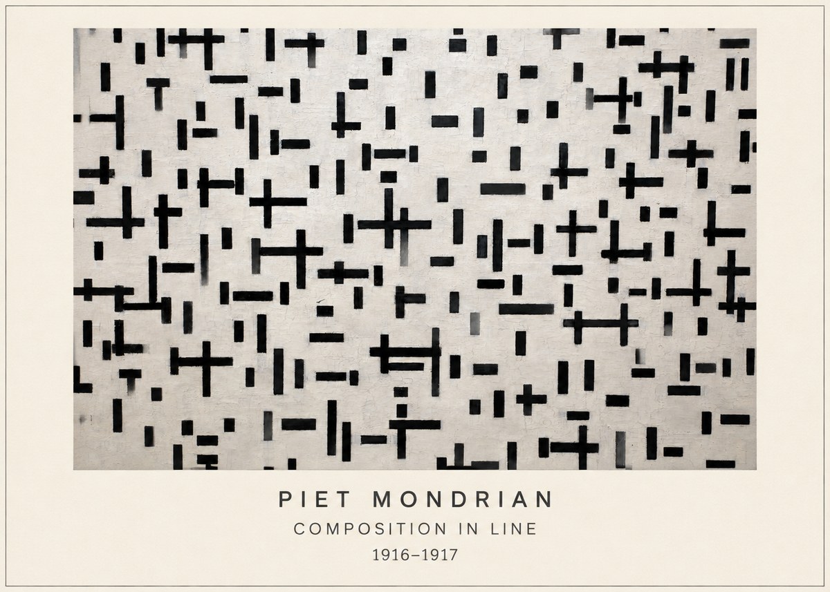 Piet Mondrian Composition in Line No4 - Poster