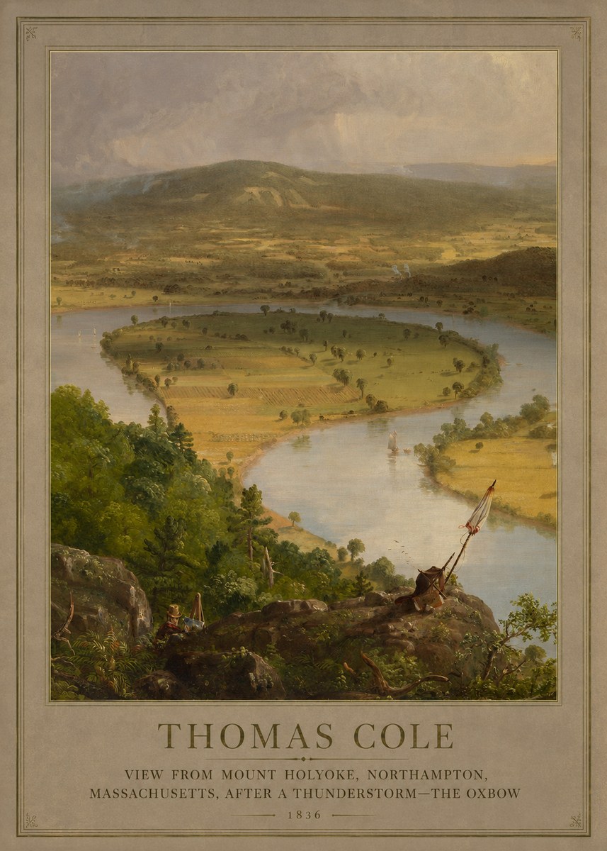 Thomas Cole View from Mount Holyoke, Northampton, Massachusetts, After a Thunderstorm—the Oxbow III No2 - Poster