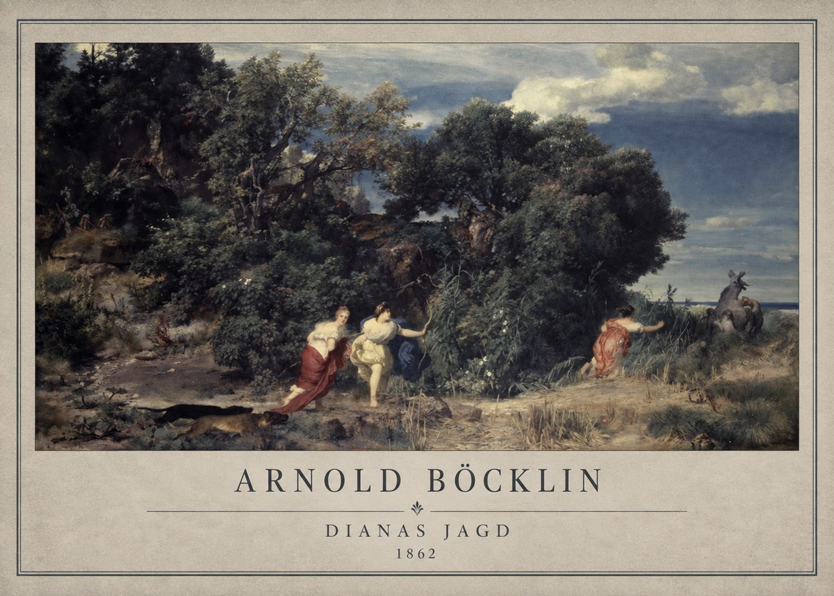 Arnold Böcklin Dianas Jagd No1 - Poster