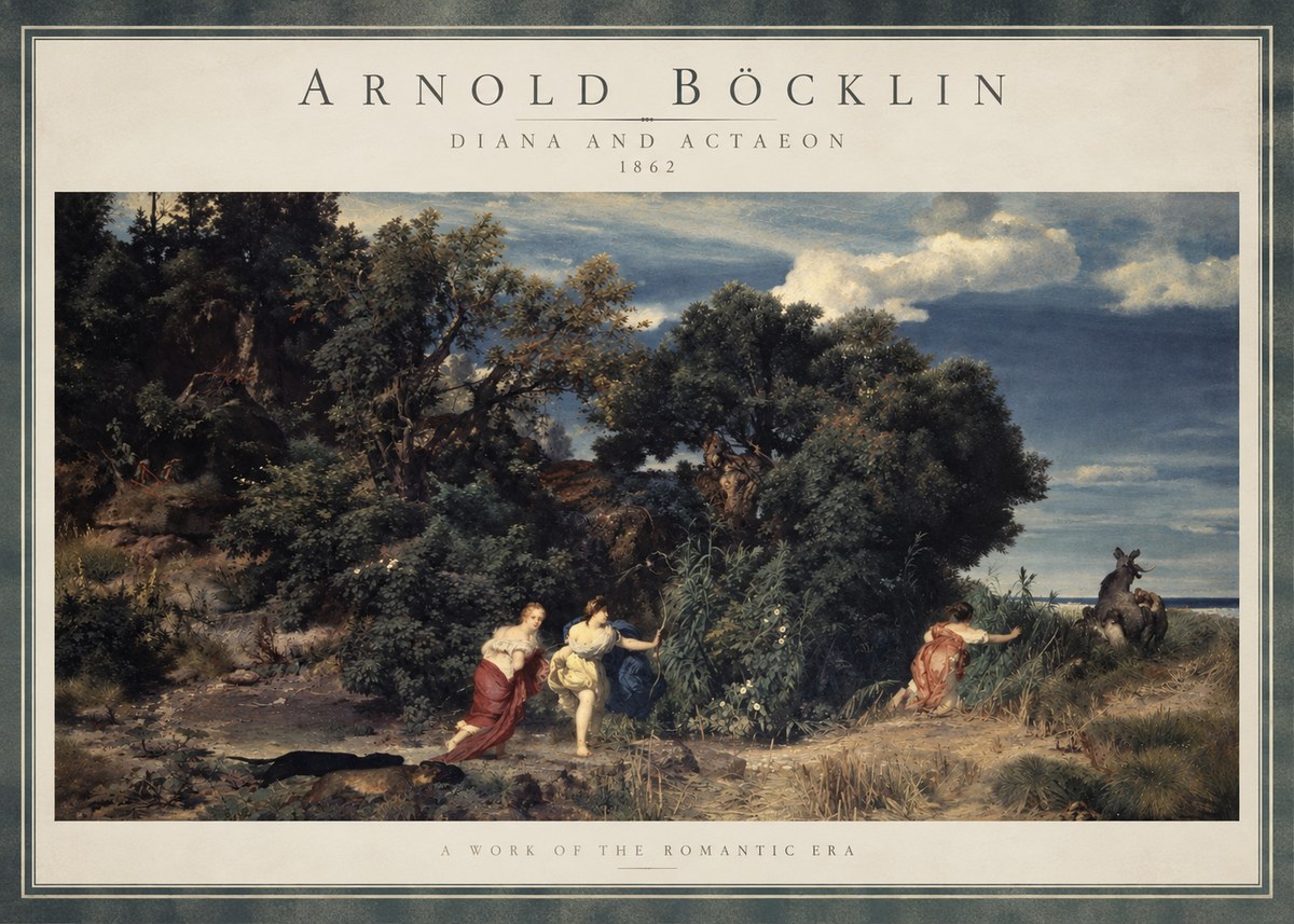 Arnold Böcklin Dianas Jagd No4 - Poster