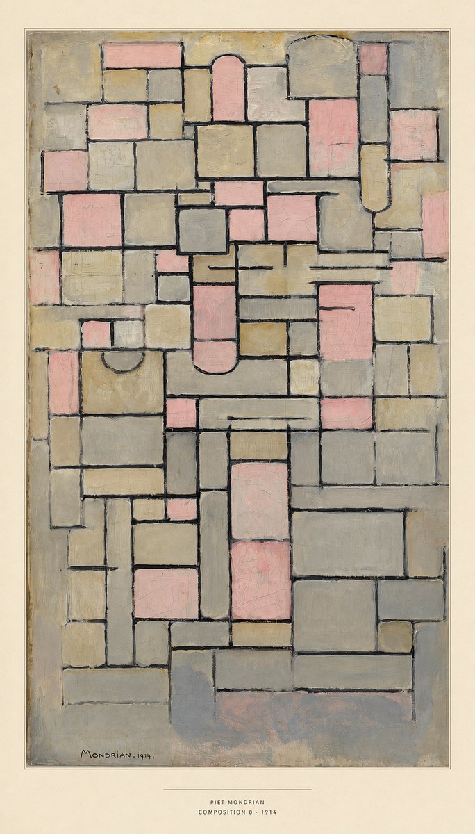 Piet Mondrian Composition 8 No6 - Poster