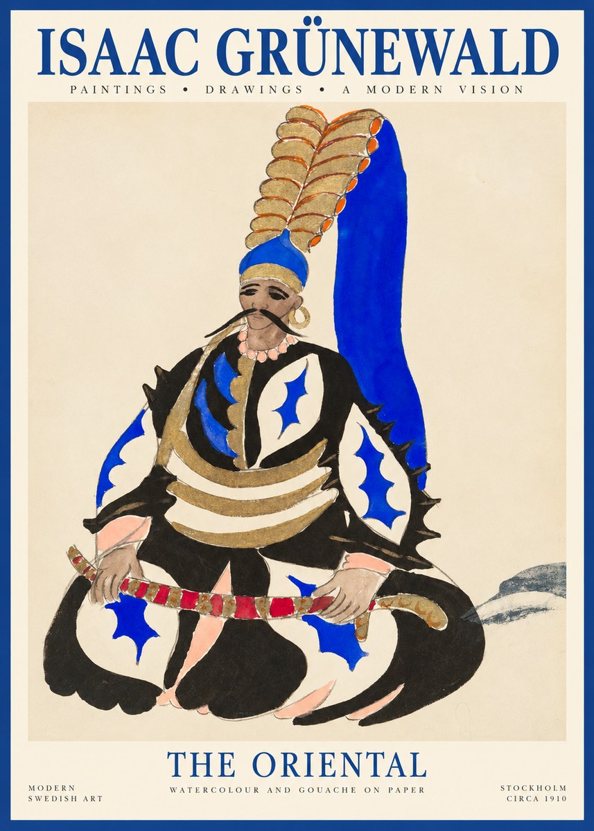 Isaac Grünewald Figure in Oriental Costume No6 - Poster
