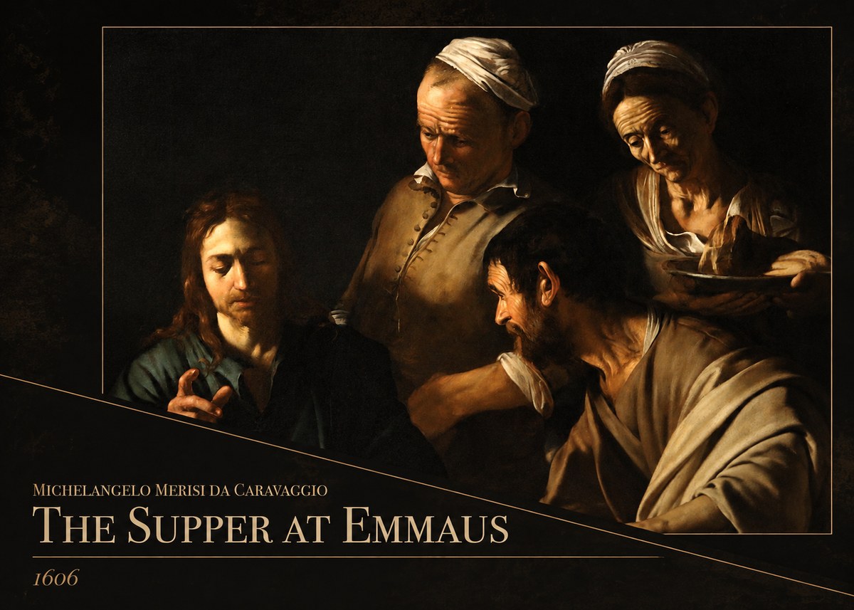 Michelangelo Merisi da Caravaggio The Supper at Emmaus I No2 - Poster