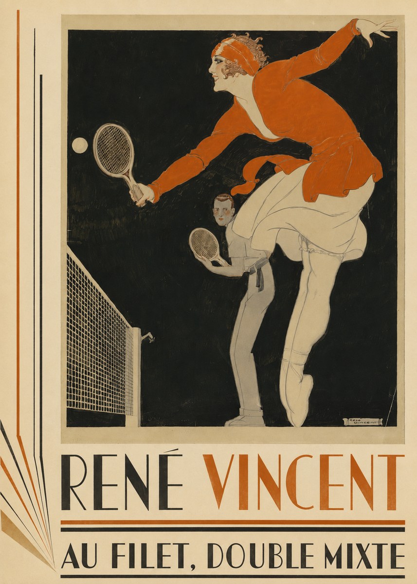 René Vincent Au Filet, Double Mixte No4 - Poster