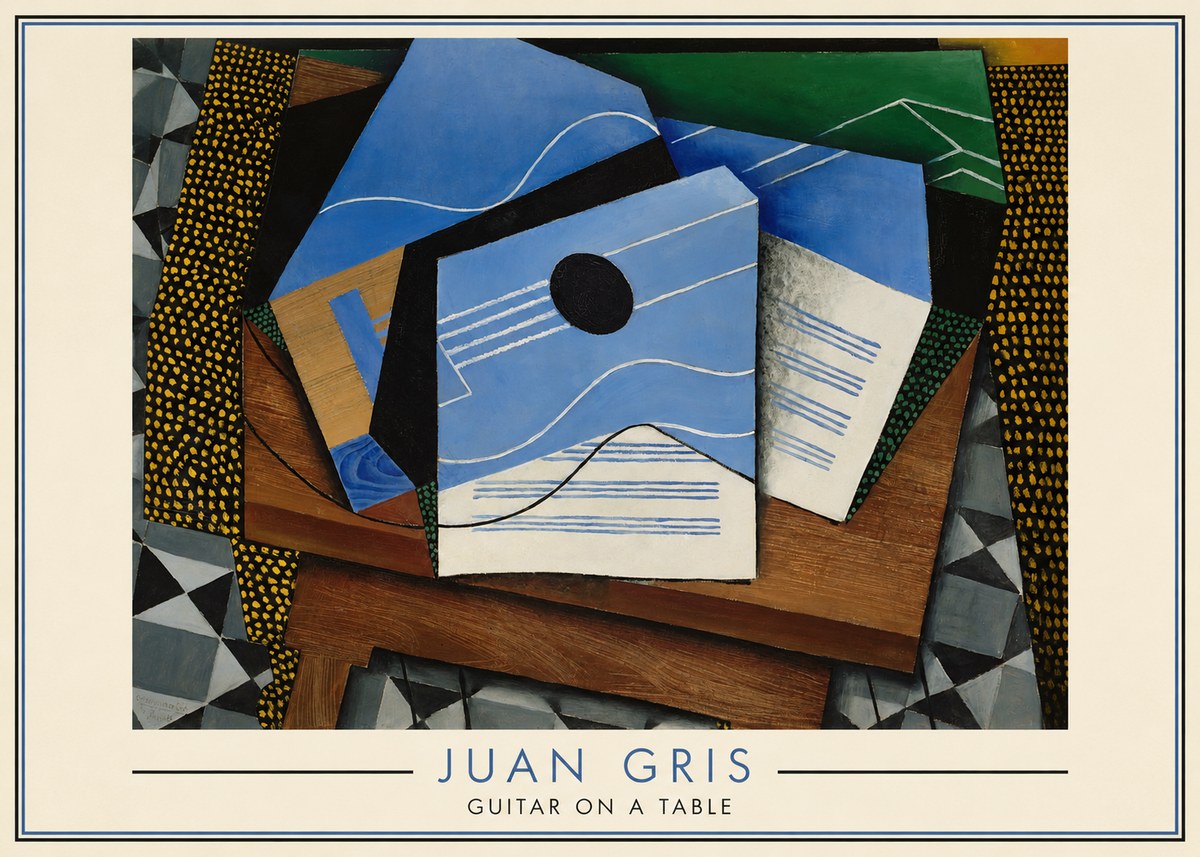 Juan Gris Guitar on a Table No6 - Poster