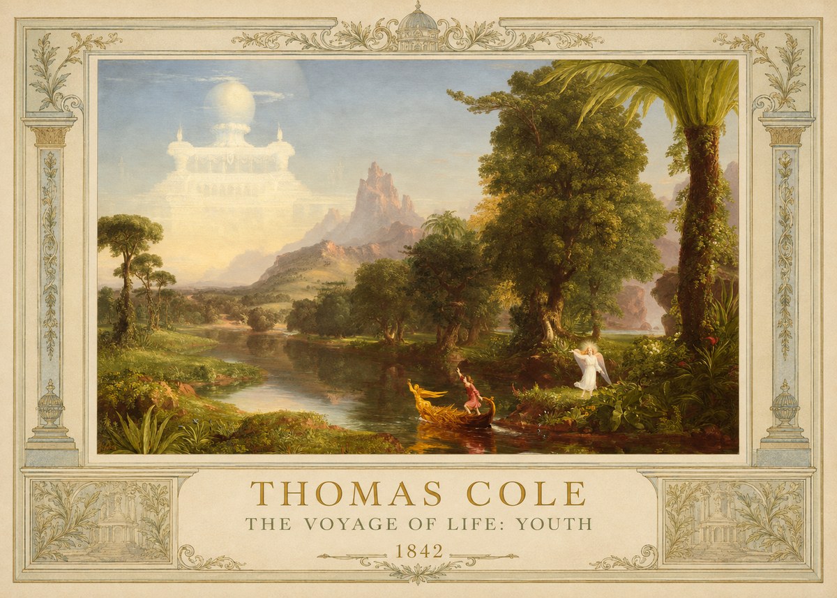 Thomas Cole The Voyage of Life: Youth III No1 - Poster