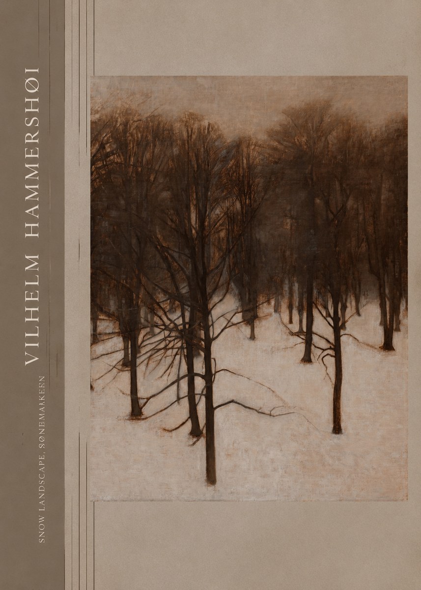 Vilhelm Hammershøi Snow Landscape, Søndermarken No2 - Poster