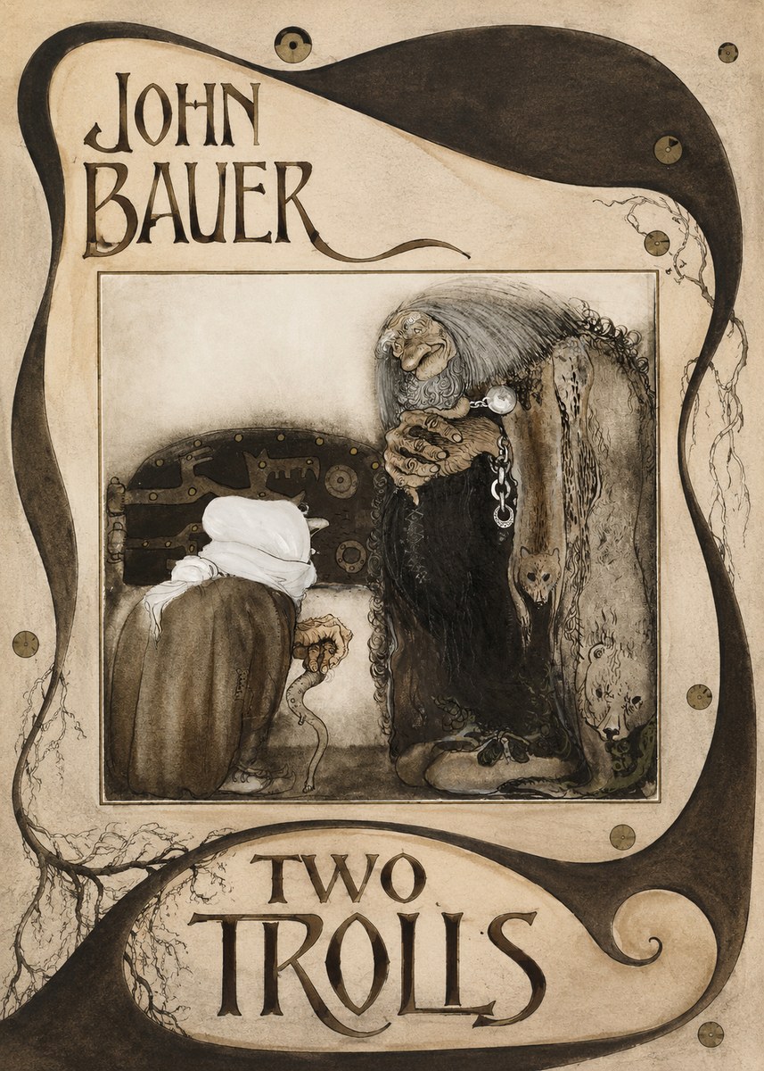 John Bauer Two Trolls No4 - Poster