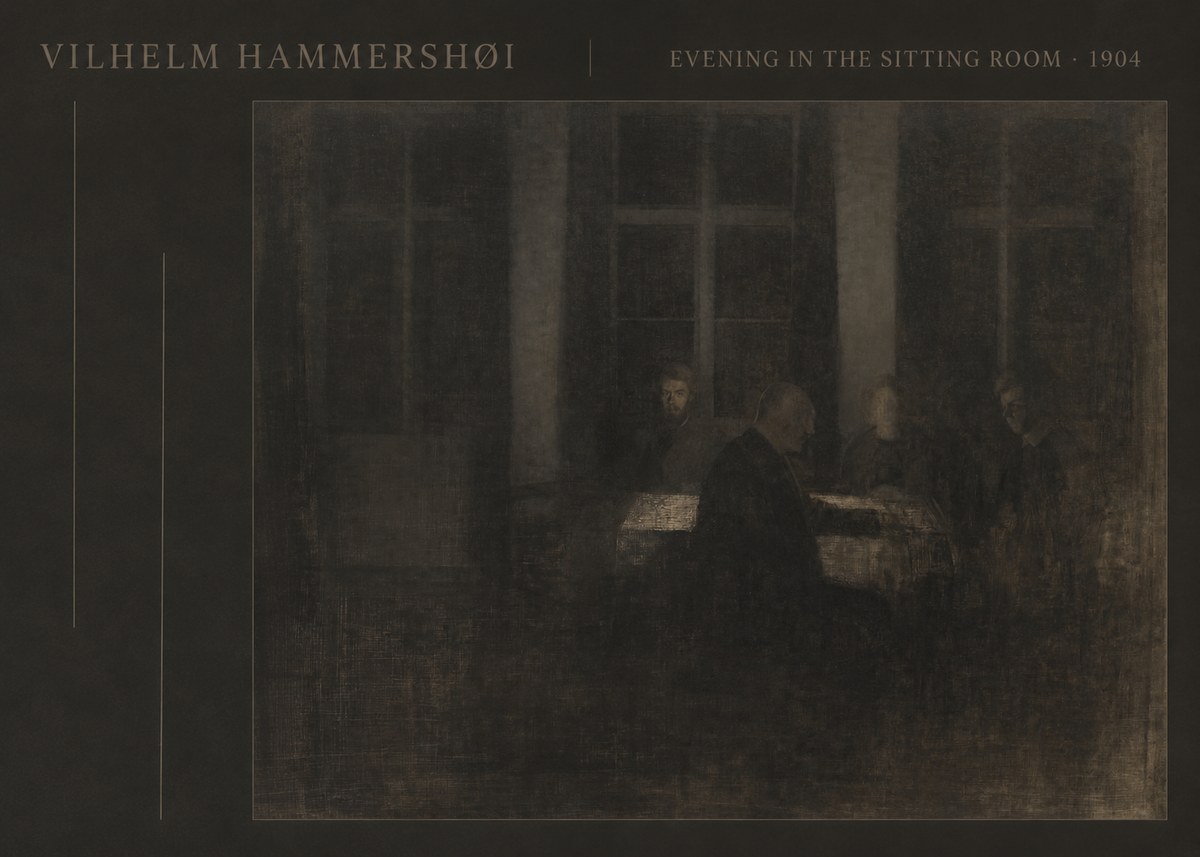 Vilhelm Hammershøi Evening in the Sitting Room No3 - Poster