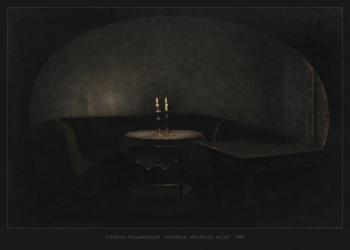 Vilhelm Hammershøi Interior, Artificial Light No5 - Poster