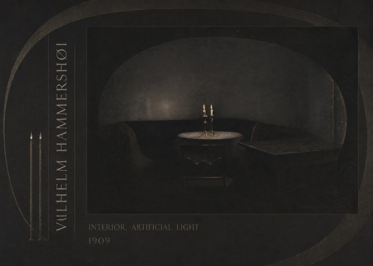 Vilhelm Hammershøi Interior, Artificial Light No6 - Poster
