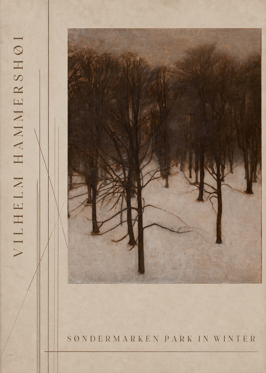 Vilhelm Hammershøi Søndermarken Park in Winter No2 - Poster