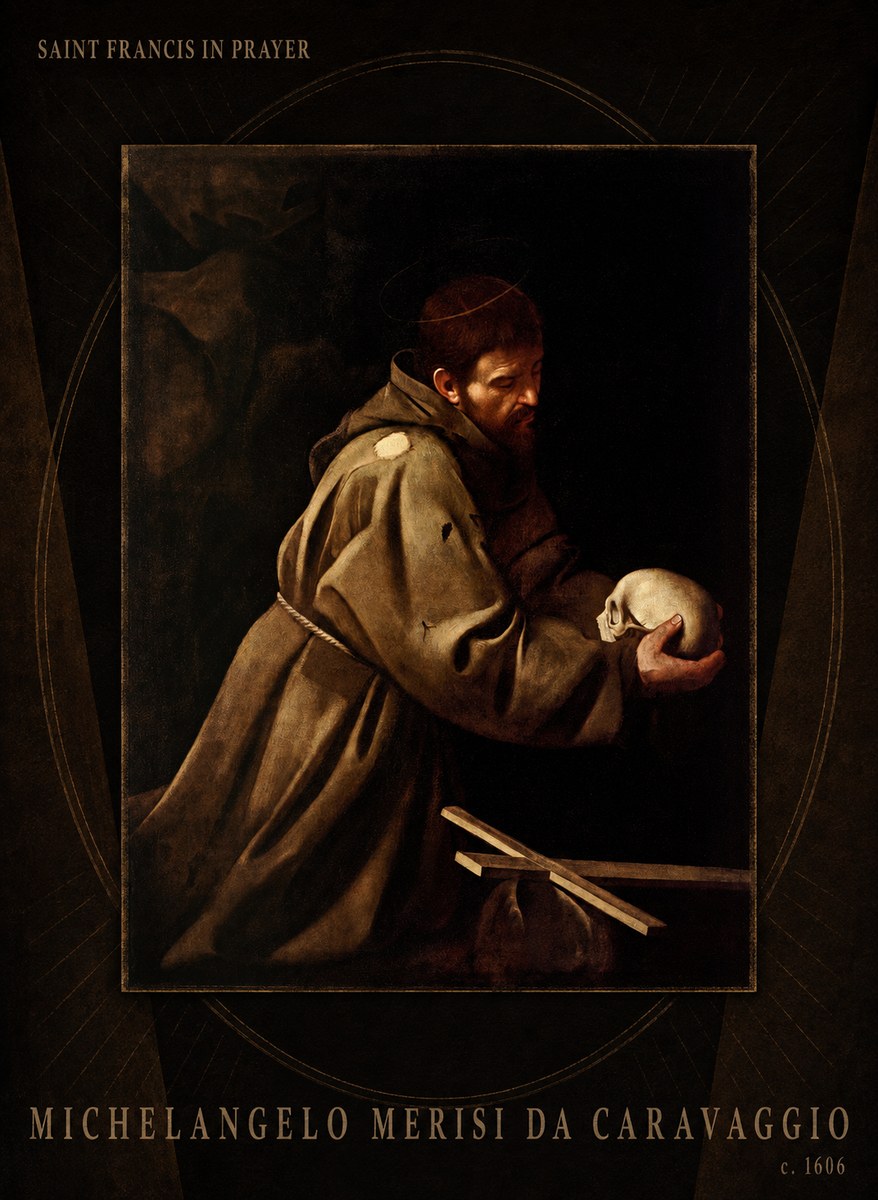 Michelangelo Merisi da Caravaggio Saint Francis in Prayer II No6 - Poster