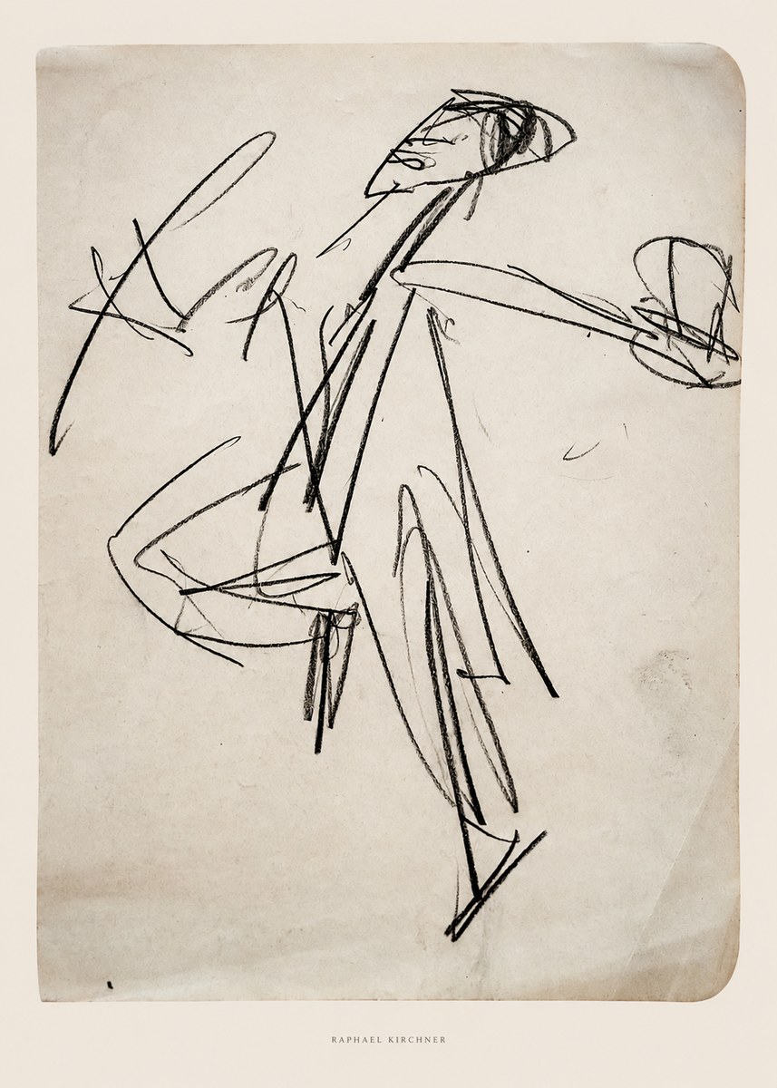 Raphael Kirchner Dynamic Dancer Sketch No6 - Poster