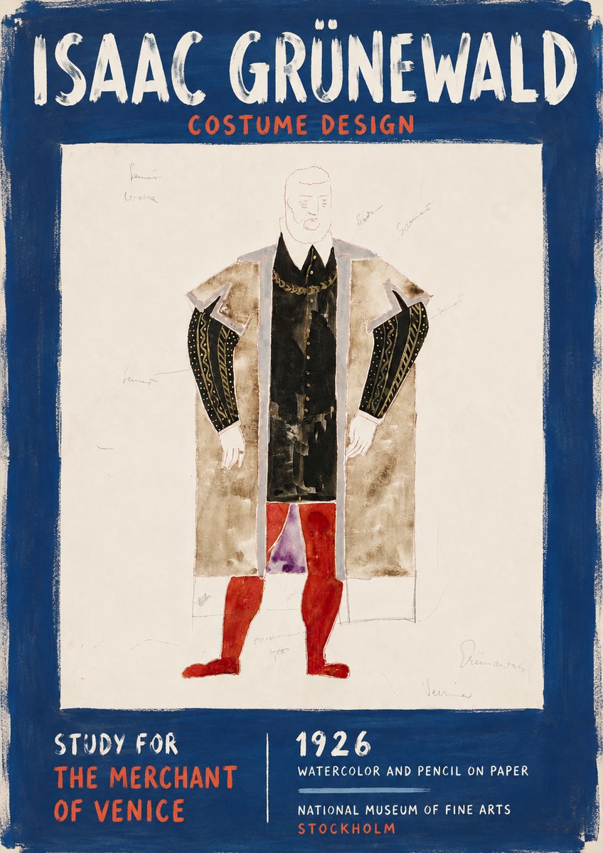 Isaac Grünewald Study for the Merchant of Venice No6 - Poster