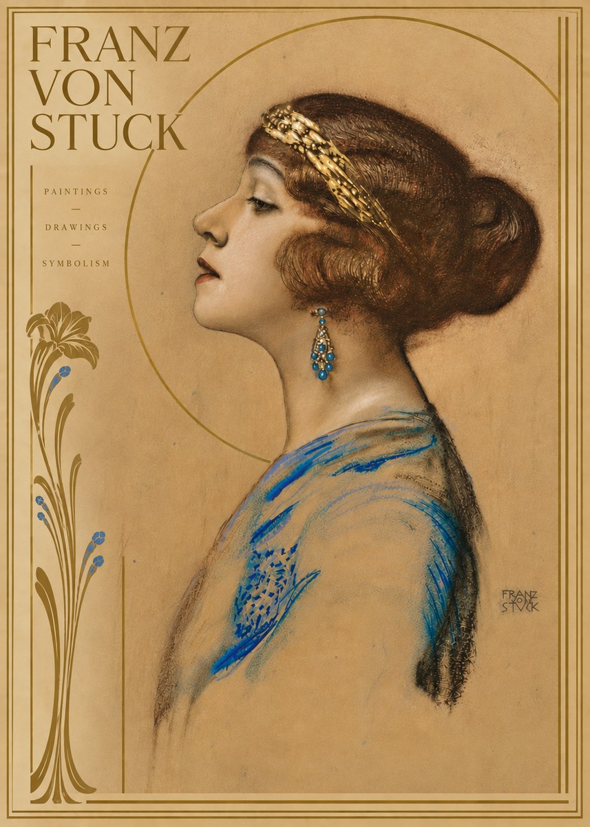 Franz von Stuck Head of a Girl No6 - Poster