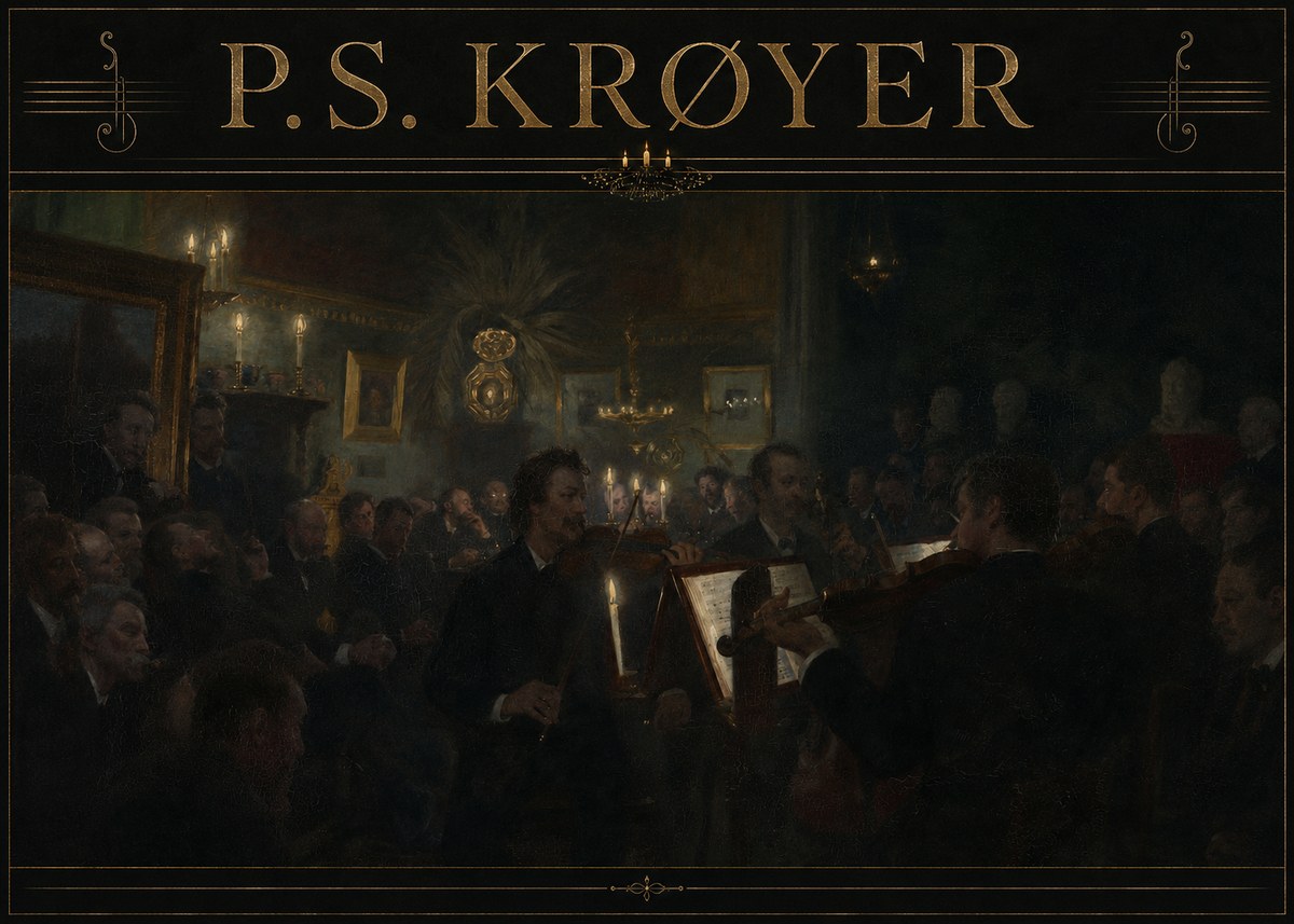 P.S. Krøyer An Evening at Høeberg's Home No3 - Poster