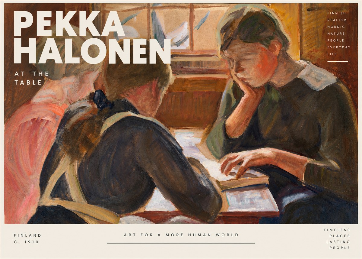 Pekka Halonen At the Table No4 - Poster