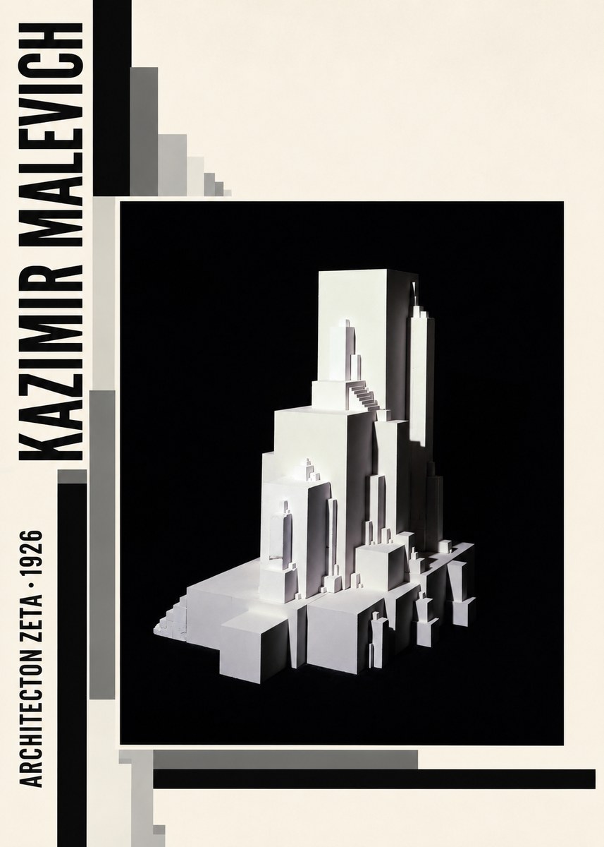 Kazimir Malevich Architecton Zeta No3 - Poster