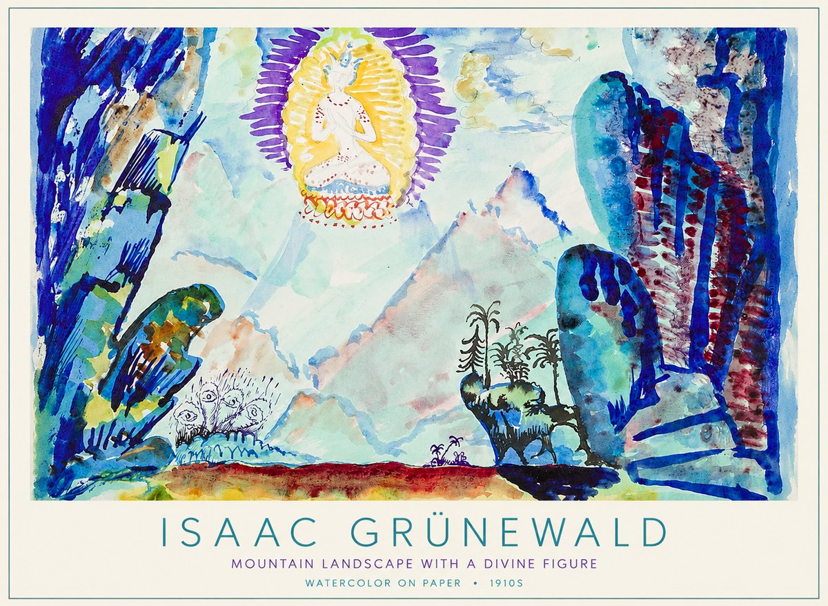 Isaac Grünewald Mountain Landscape with a Divine Figure No1 - Poster