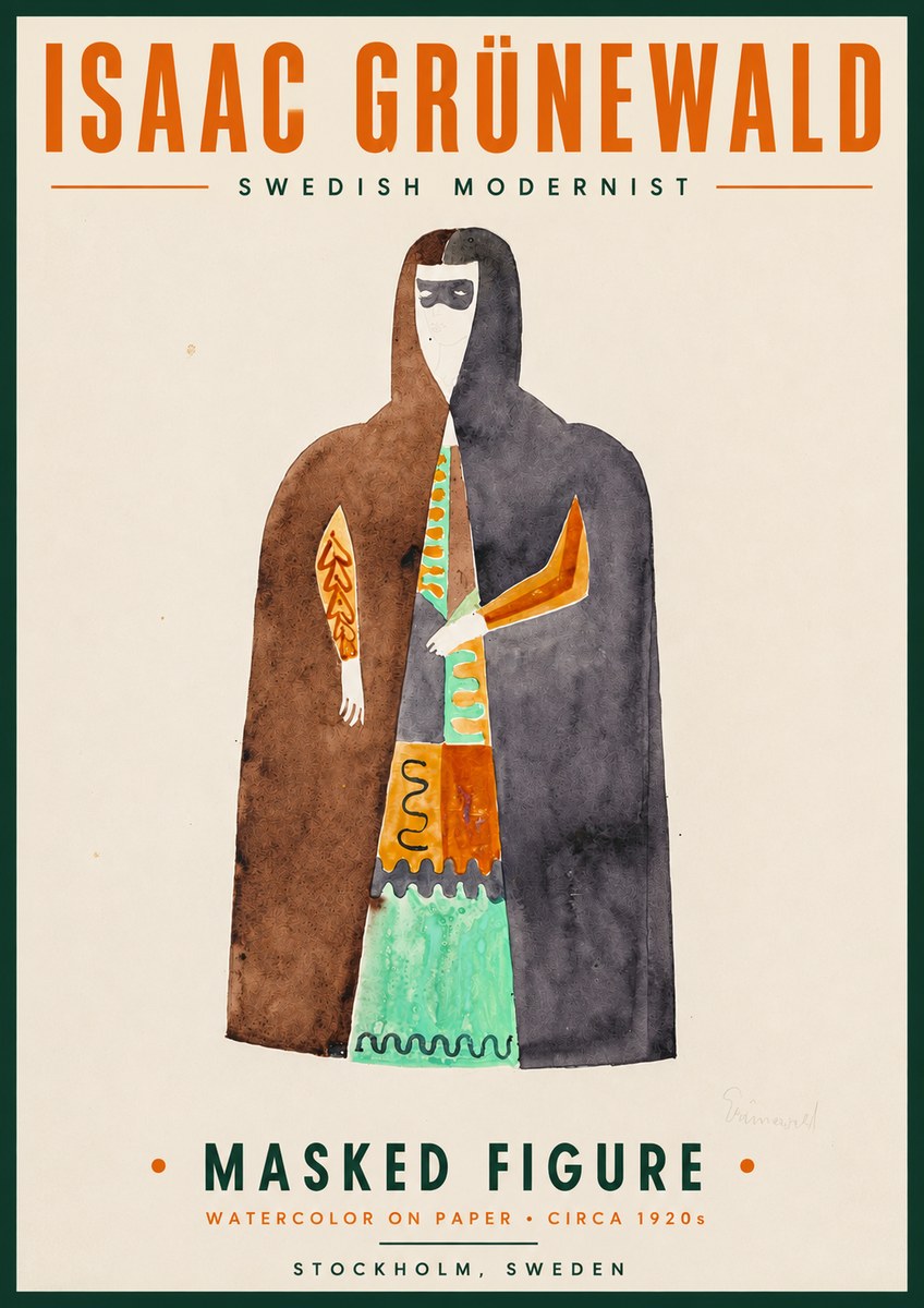 Isaac Grünewald Masked Figure No4 - Poster