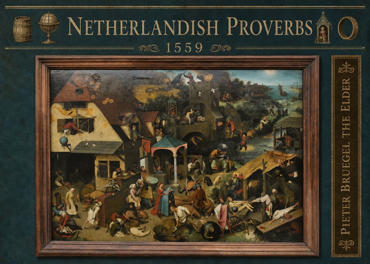 Pieter Bruegel Netherlandish Proverbs XI No5 - Poster