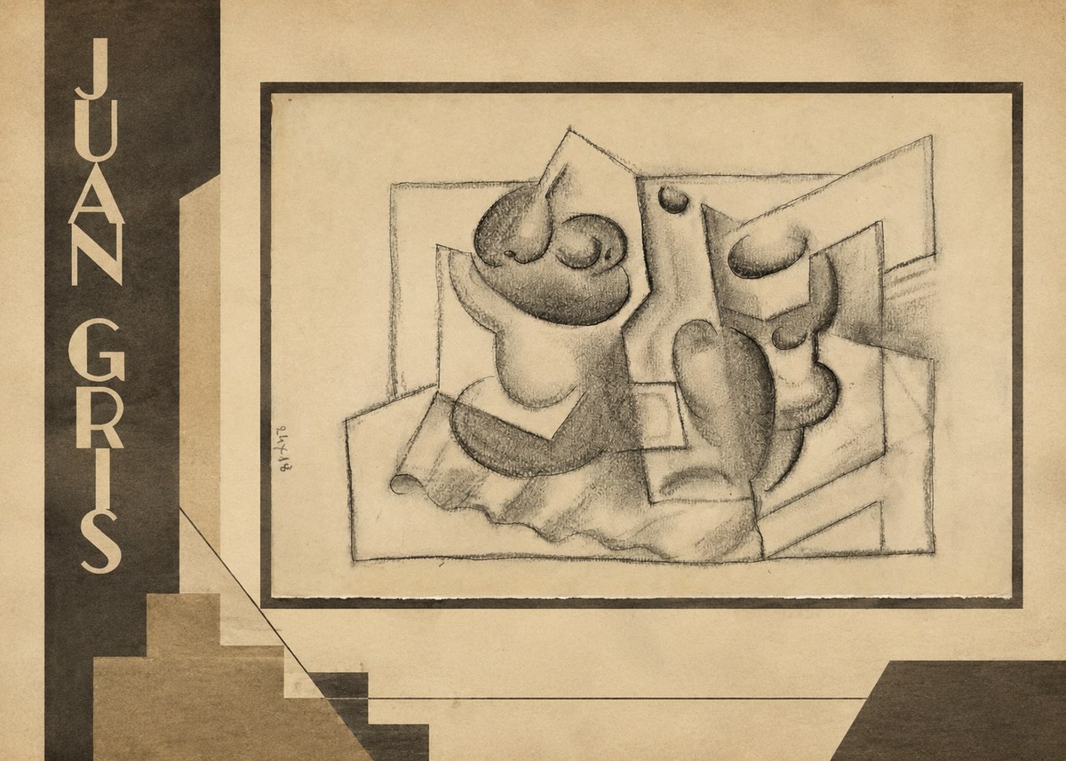 Juan Gris Nature Morte (Bouteille Et Fruit) No2 - Poster