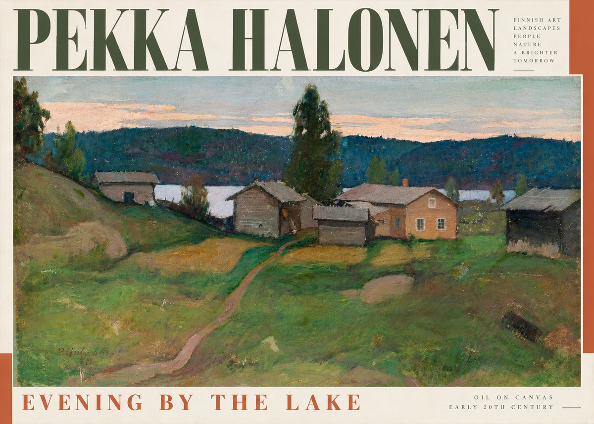 Pekka Halonen Evening by the Lake No4 - Poster