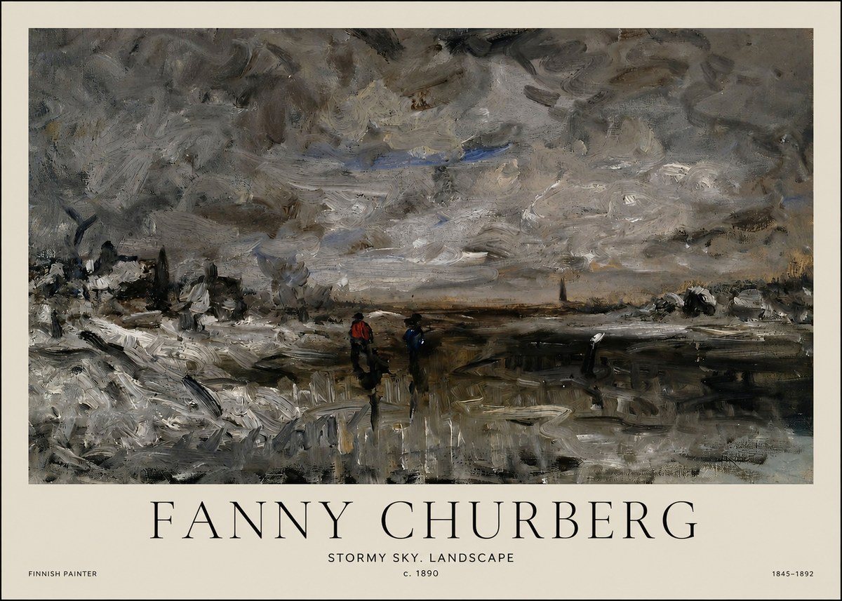Fanny Churberg Stormy Sky. Landscape No1 - Poster