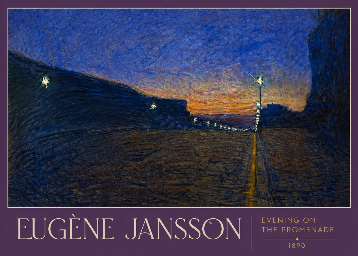 Eugène Jansson Evening on the Promenade No3 - Poster