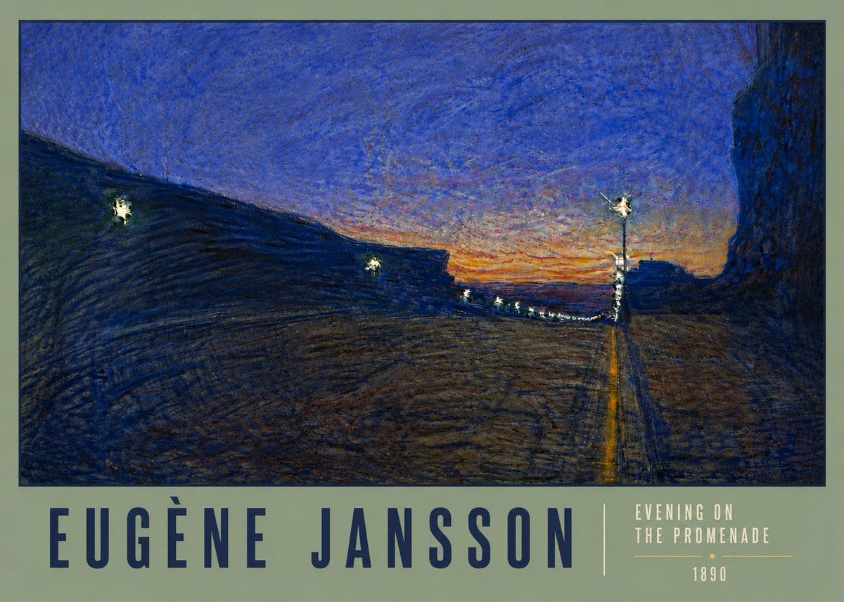 Eugène Jansson Evening on the Promenade No6 - Poster