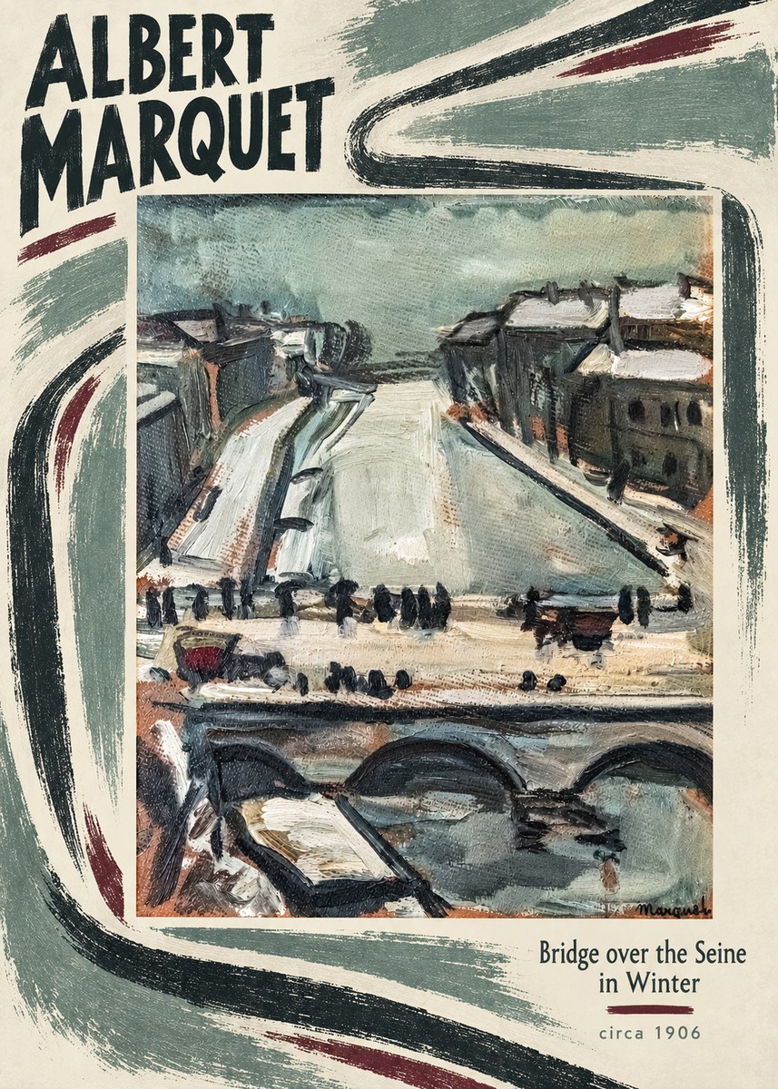 Albert Marquet Bridge over the Seine in Winter No5 - Poster